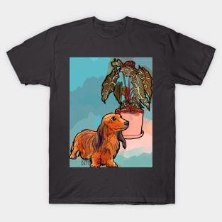 Dachshund and House Plant T-Shirt